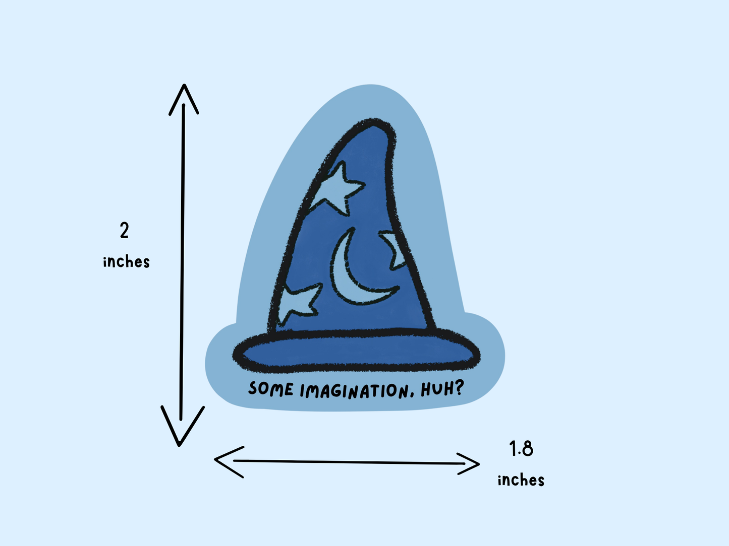 Mini Some Imagination, Huh Sorcerer Hat Sticker - Vinyl Waterproof