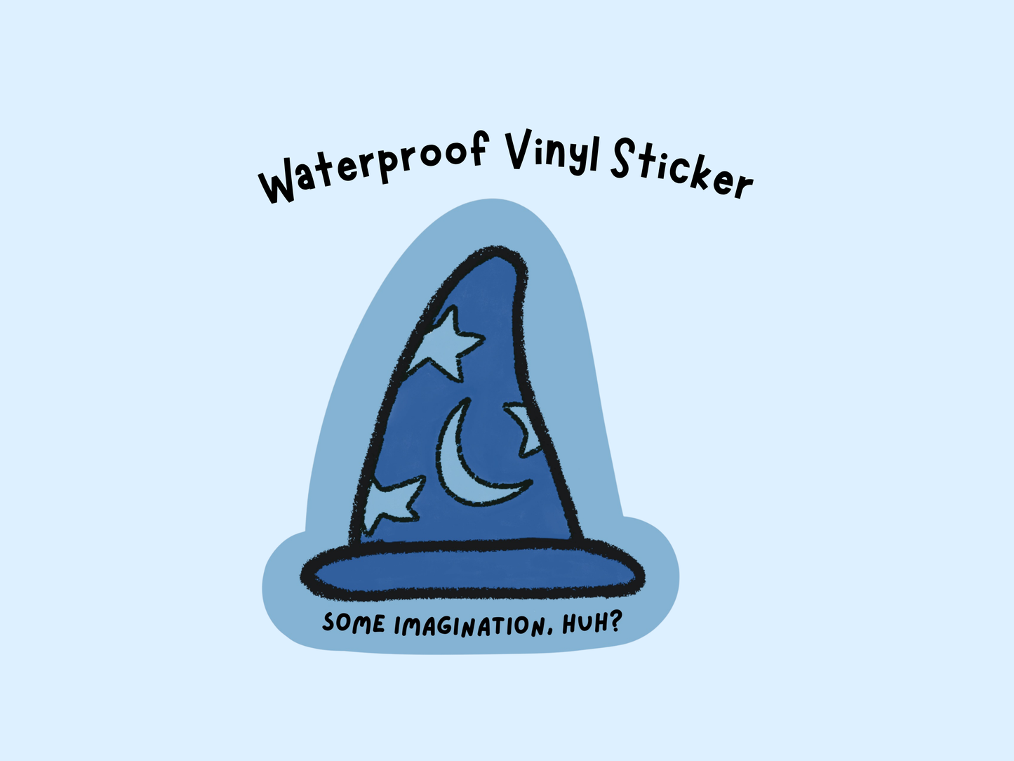 Mini Some Imagination, Huh Sorcerer Hat Sticker - Vinyl Waterproof