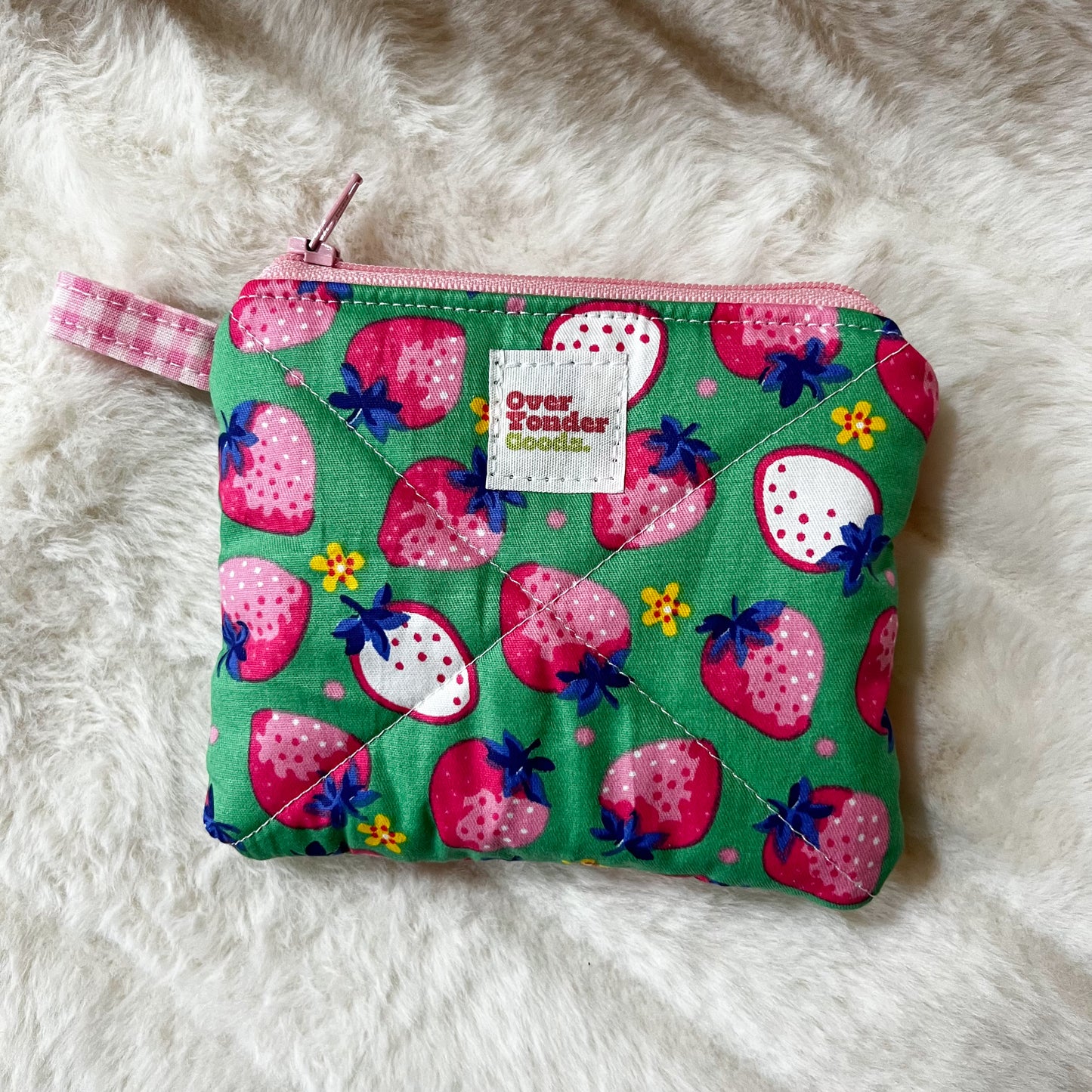 Small Quilted Zipper Pouch - Color Pop Berries