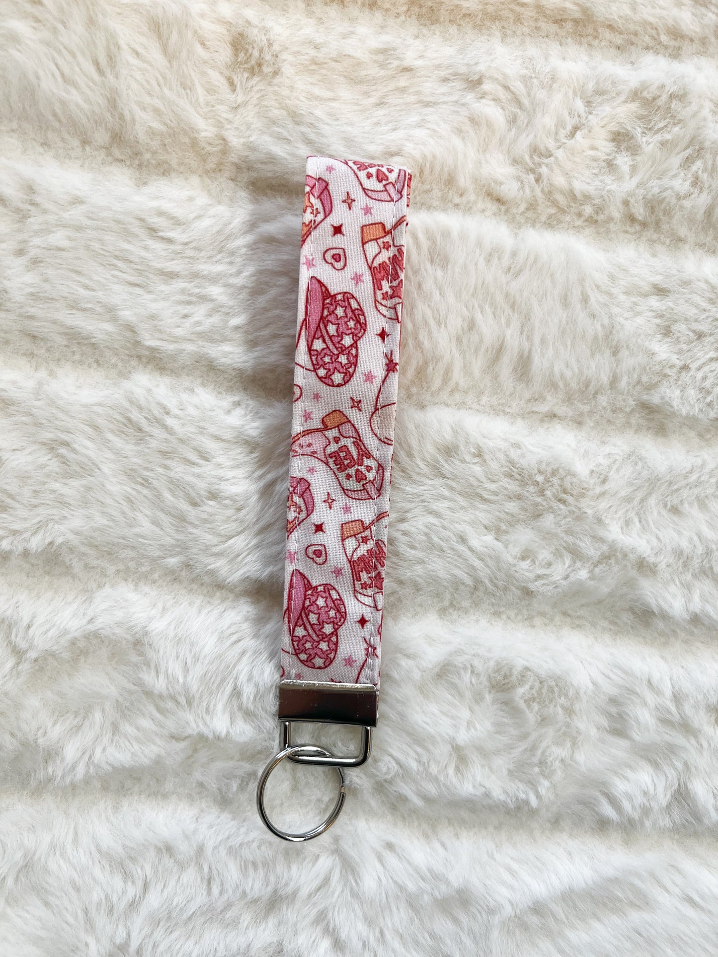 Wristlet Key Fob - Pink Cowgirl