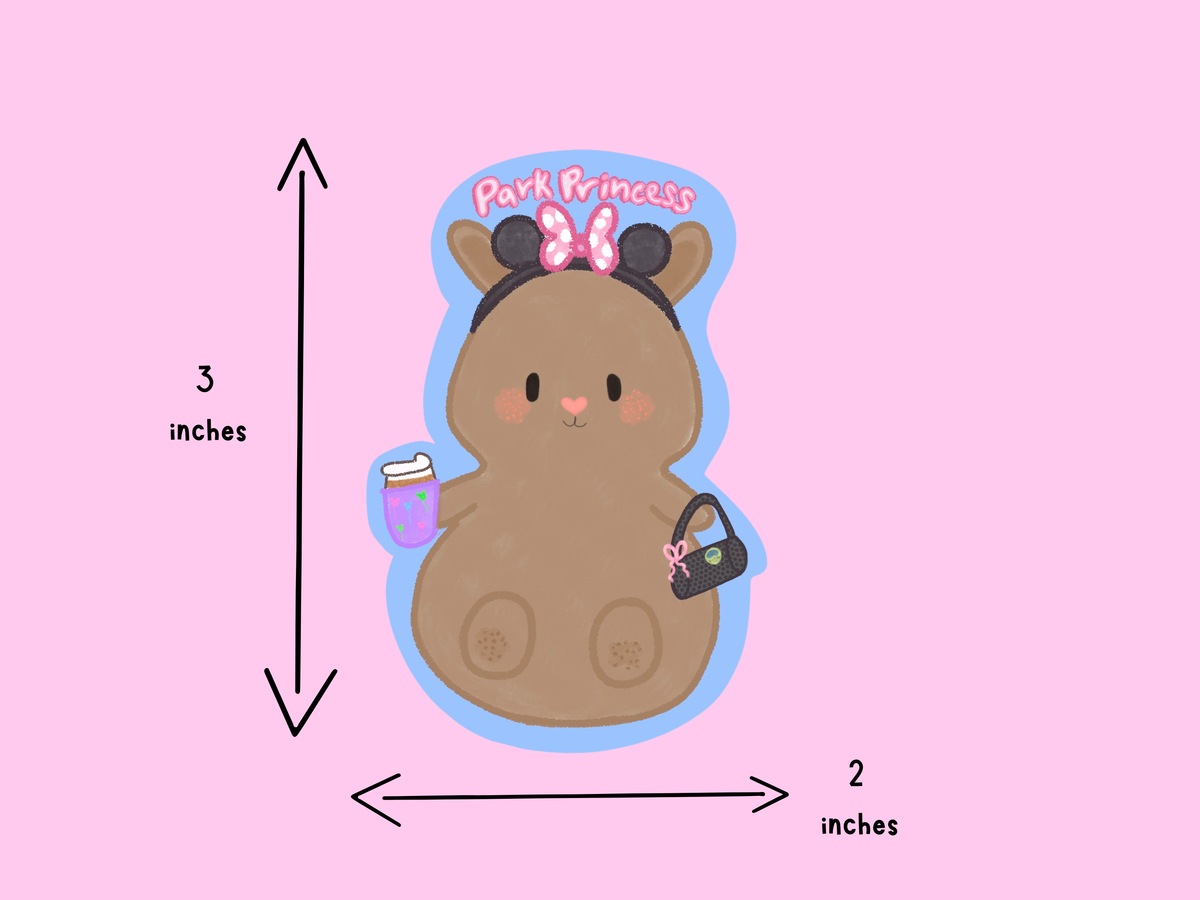 Park Bunny Princess Sticker - Vinyl Waterproof