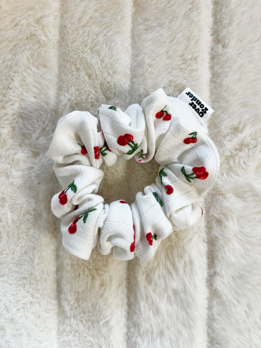 Knit Cherry Scrunchie