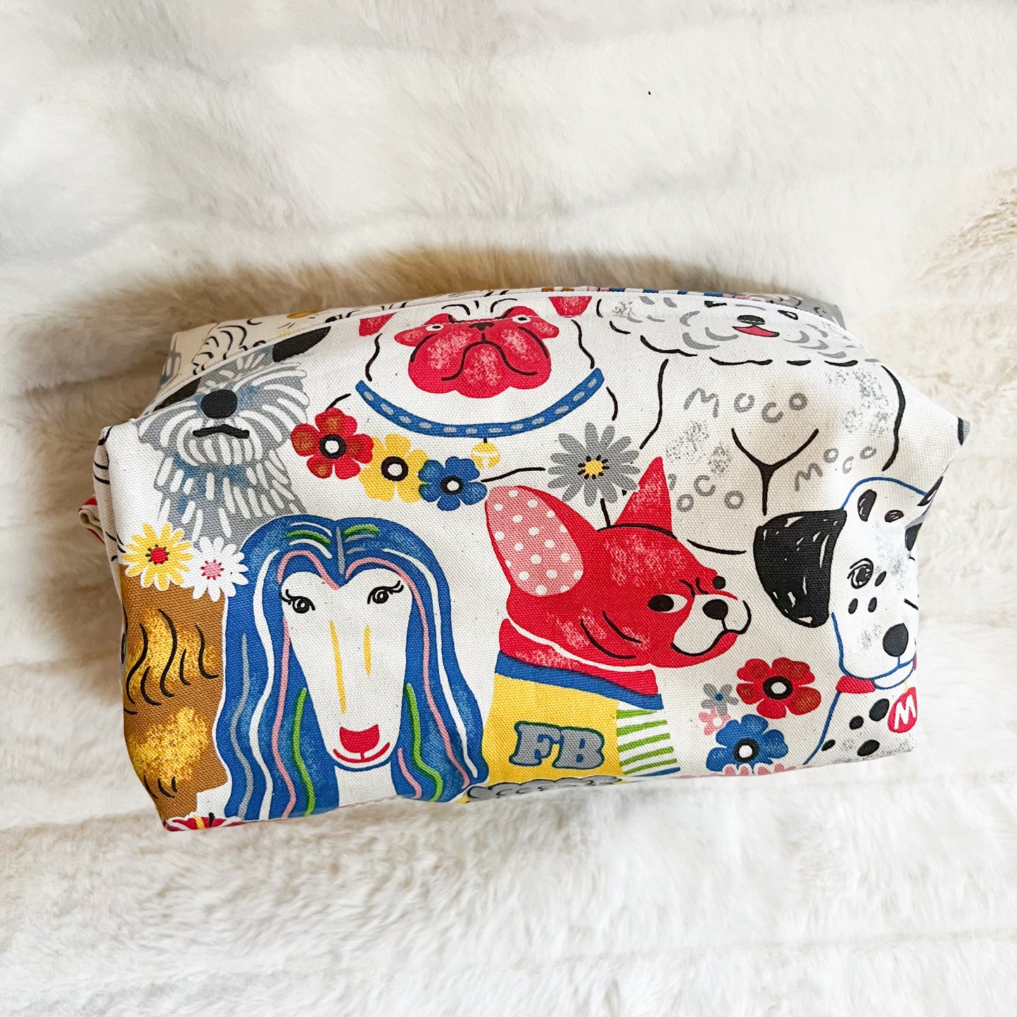 Boxy Pouch - Tiny Batch - Bright Dogs