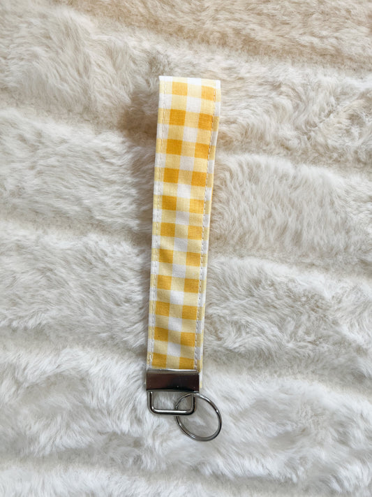 Wristlet Key Fob - Sunshine Gingham