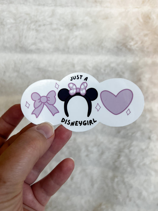 Just a Disney Girl Sticker - Vinyl Waterproof