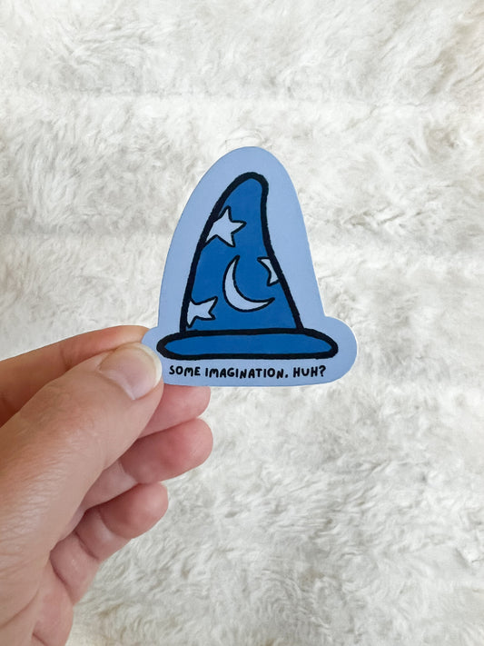 Mini Some Imagination, Huh Sorcerer Hat Sticker - Vinyl Waterproof