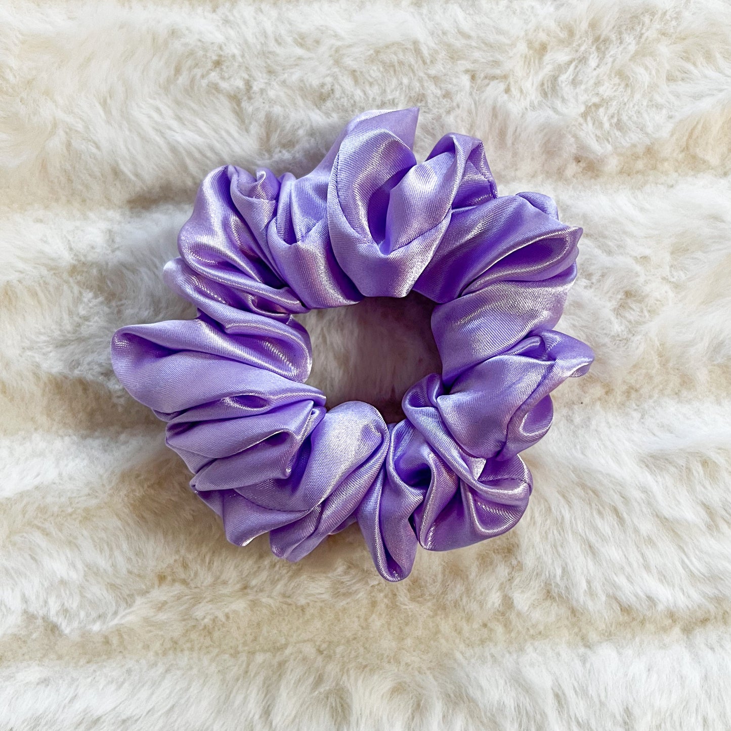 Purple Satin Scrunchie