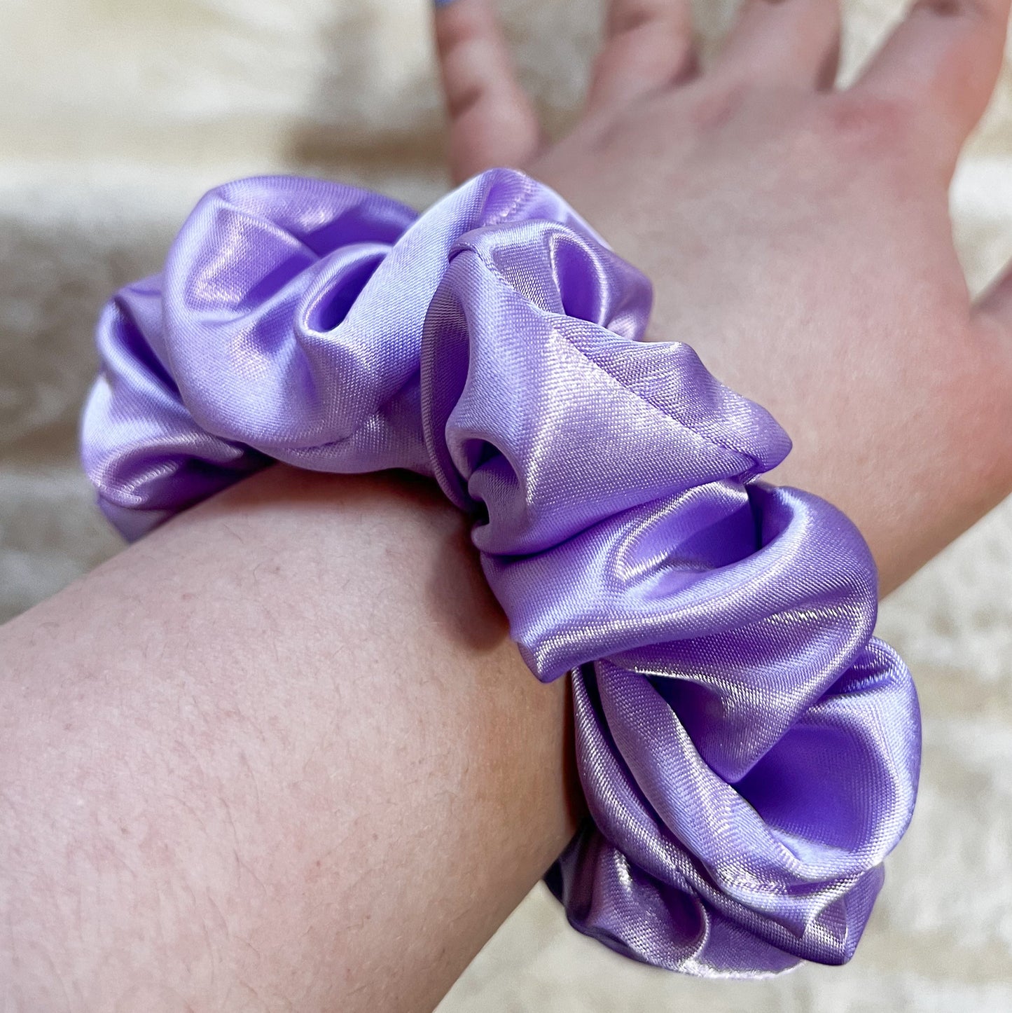 Purple Satin Scrunchie