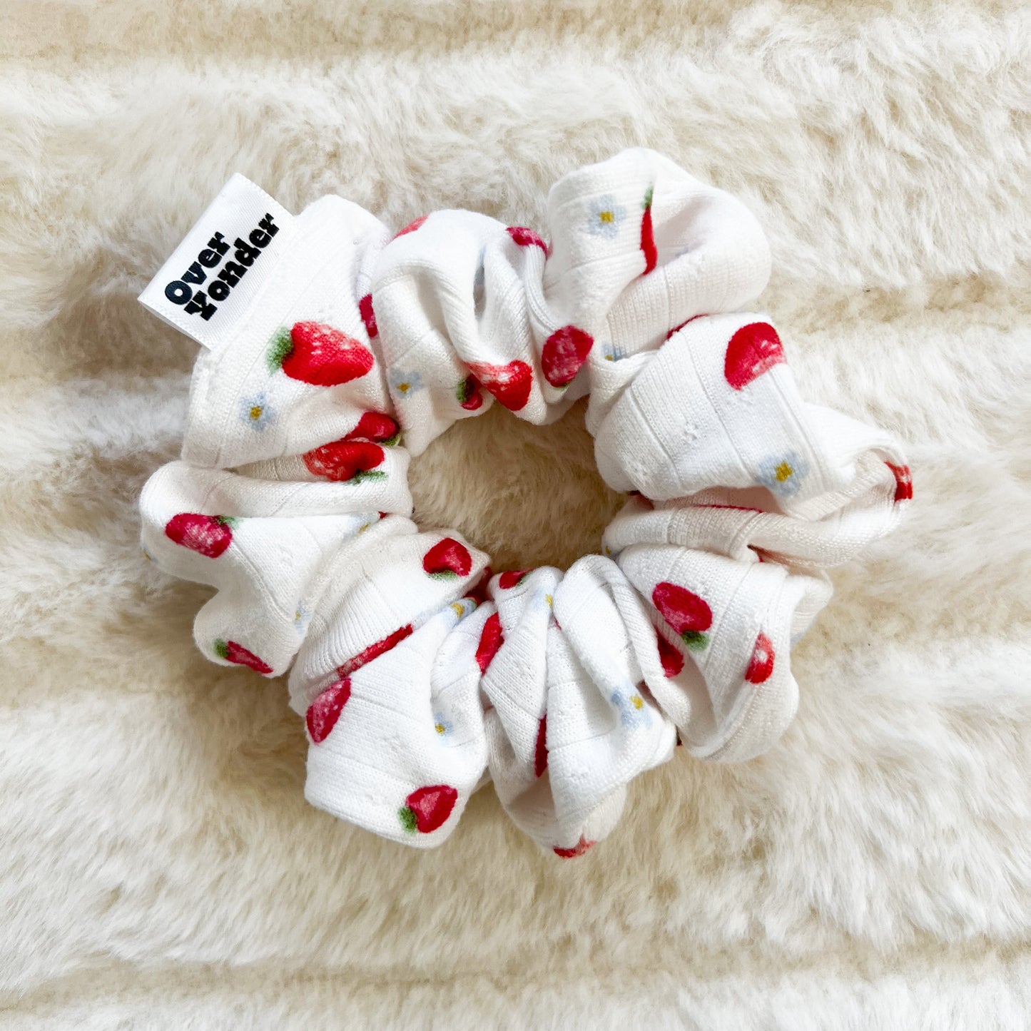 Knit Strawberry Scrunchie