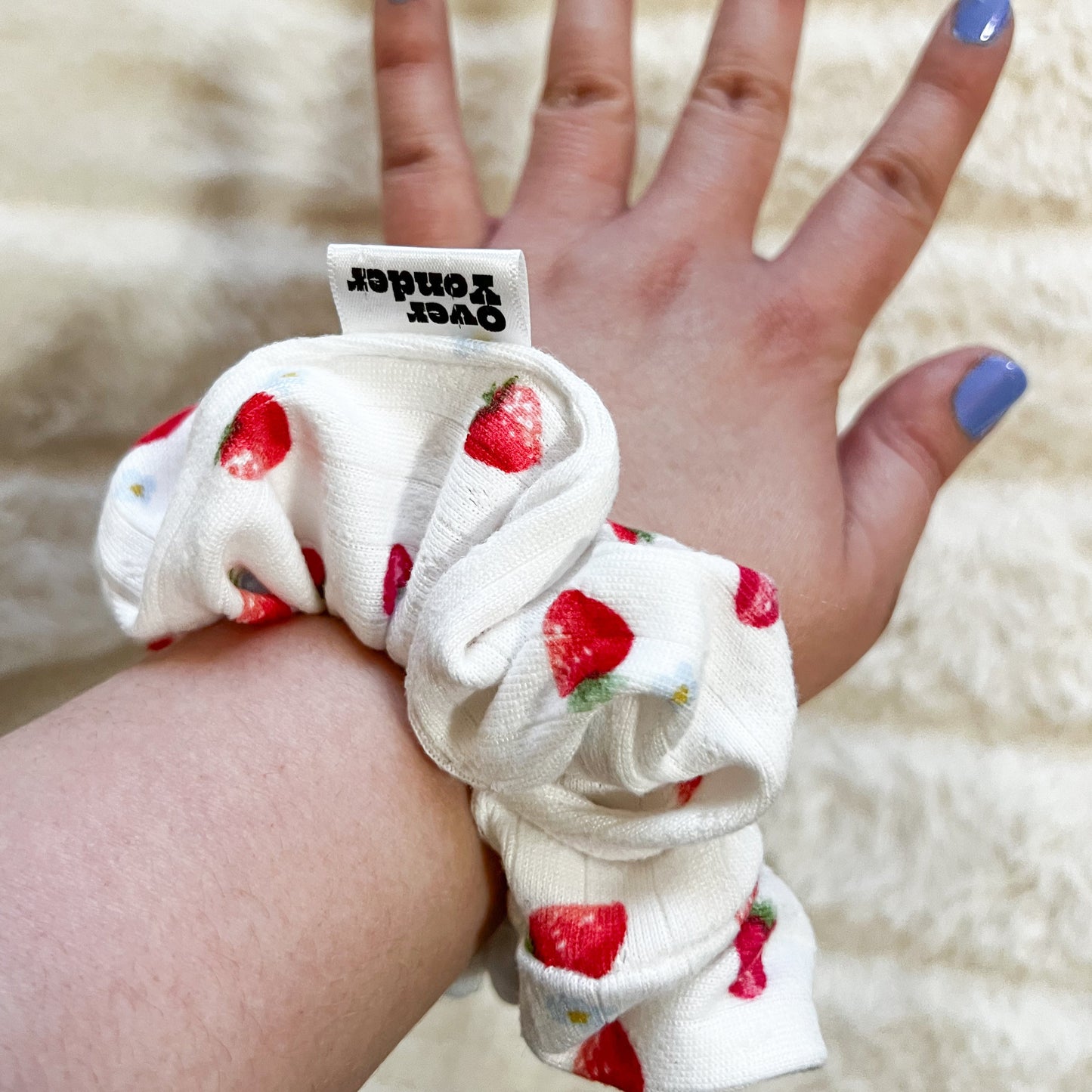 Knit Strawberry Scrunchie